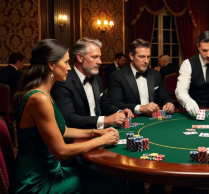 Stół pokerowy przygotowany na wieczór kasynowy "Gym Team" Tomasz Gębski