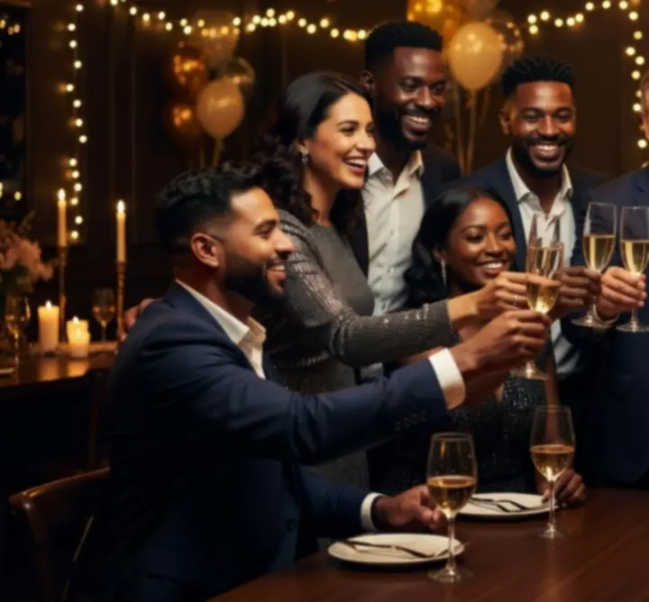 Prywatna celebracja z toastem podczas eleganckiego przyjęcia